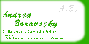 andrea borovszky business card